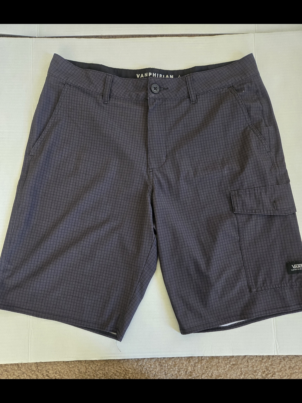 Vans Men's Charcoal Grid Cargo Shorts